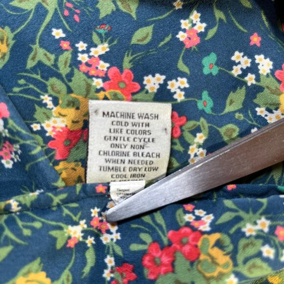 Tucker For Target Mini Dress Women XL Blue Micro Floral Cap Sleeve V-Neck Preppy - Picture 8 of 11